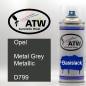 Preview: Opel, Metal Grey Metallic, D799: 400ml Sprühdose, von ATW Autoteile West.